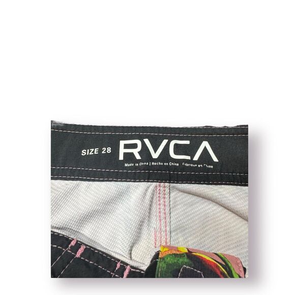 RVCA Pink Floral Board Shorts Size 28" Swim Trunks Retro Beach Shorts Y2K - Picture 4 of 5